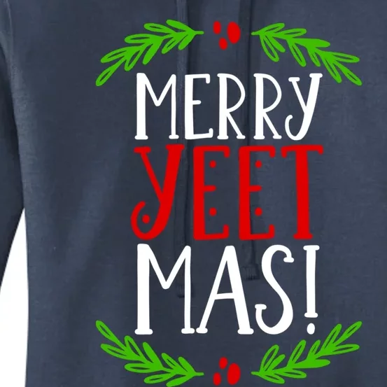 Merry Yeetmas Humorous Yeet Meme Pun Festive Joy Cheer Funny Gift Women's Pullover Hoodie