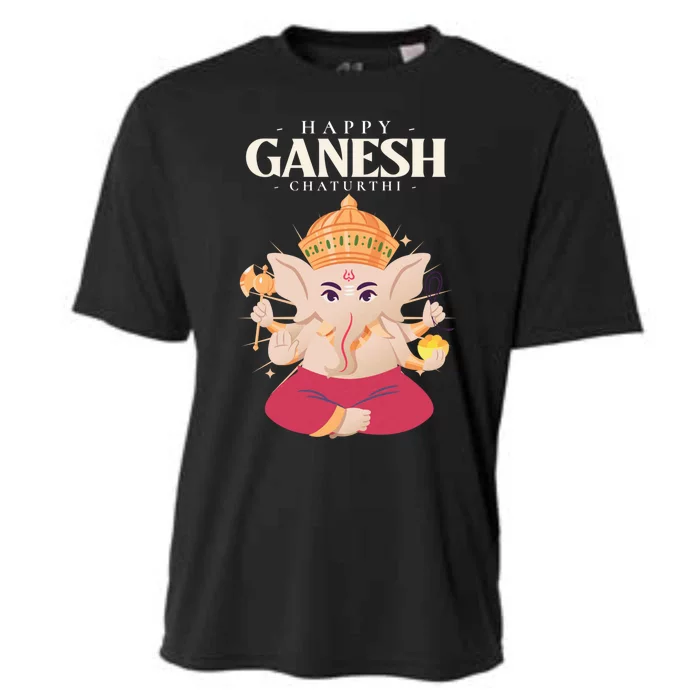 Meditation Yoga Hindu Elephant God Happy Genesh Chaturthi Cute Gift Cooling Performance Crew T-Shirt