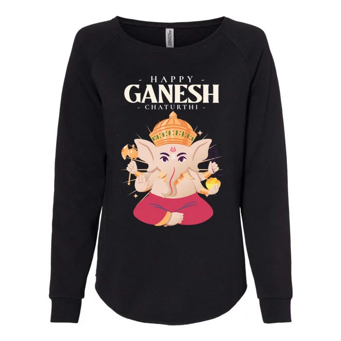 Meditation Yoga Hindu Elephant God Happy Genesh Chaturthi Cute Gift Womens California Wash Sweatshirt