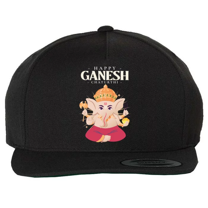 Meditation Yoga Hindu Elephant God Happy Genesh Chaturthi Cute Gift Wool Snapback Cap