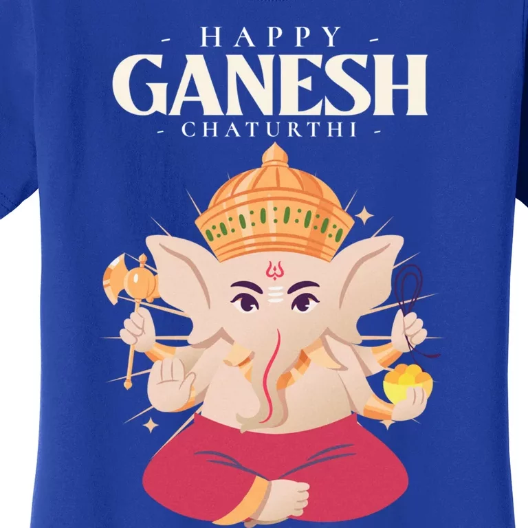 Meditation Yoga Hindu Elephant God Happy Genesh Chaturthi Cute Gift Women's T-Shirt