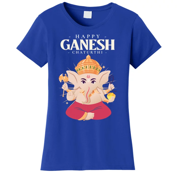 Meditation Yoga Hindu Elephant God Happy Genesh Chaturthi Cute Gift Women's T-Shirt