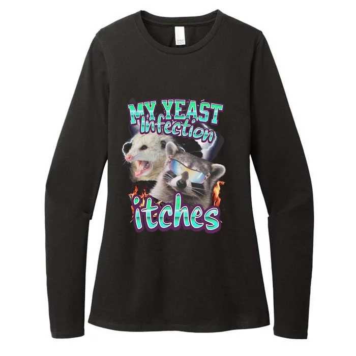 My Yeast Infection Itches Opossum Raccoon Womens CVC Long Sleeve Shirt