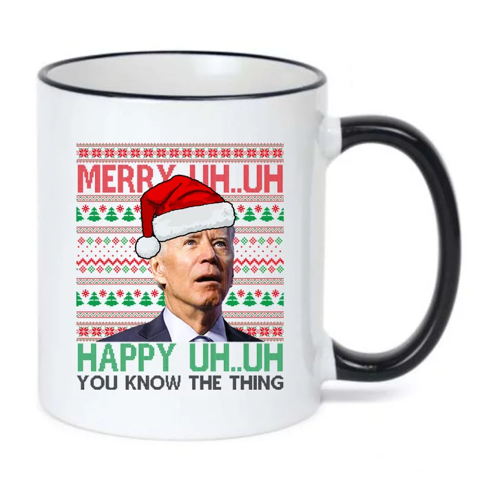 Merry You Know The Thing Funny Joe Biden Christmas Black Color Changing Mug