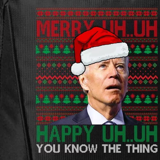 Merry You Know The Thing Funny Joe Biden Christmas City Backpack