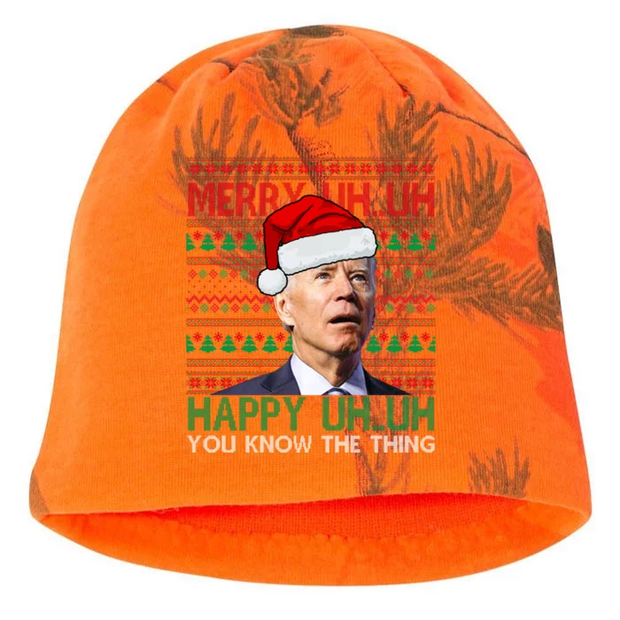 Merry You Know The Thing Funny Joe Biden Christmas Kati - Camo Knit Beanie