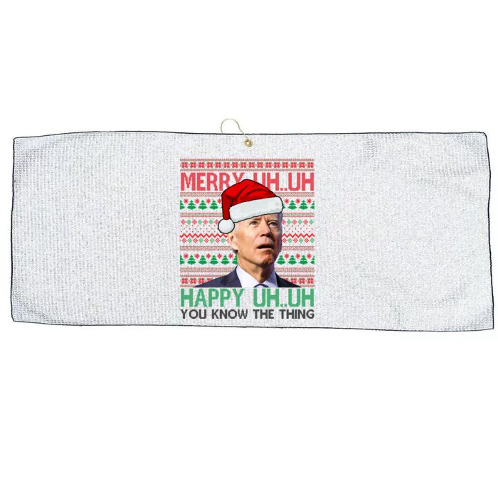 Merry You Know The Thing Funny Joe Biden Christmas Large Microfiber Waffle Golf Towel