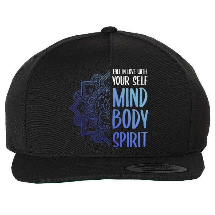 Magic Yoga Love Your Self Meditation Spirit Henna Lotus Gift Wool Snapback Cap