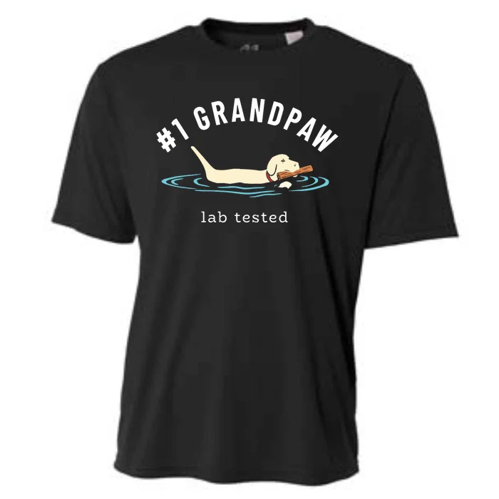 Men Yellow Labrador Retriever Dog Grandpa 1 Grandpaw Cooling Performance Crew T-Shirt