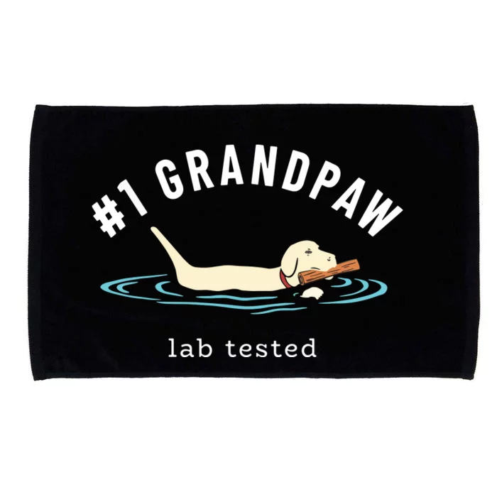 Men Yellow Labrador Retriever Dog Grandpa 1 Grandpaw Microfiber Hand Towel