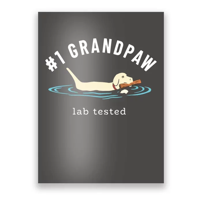 Men Yellow Labrador Retriever Dog Grandpa 1 Grandpaw Poster