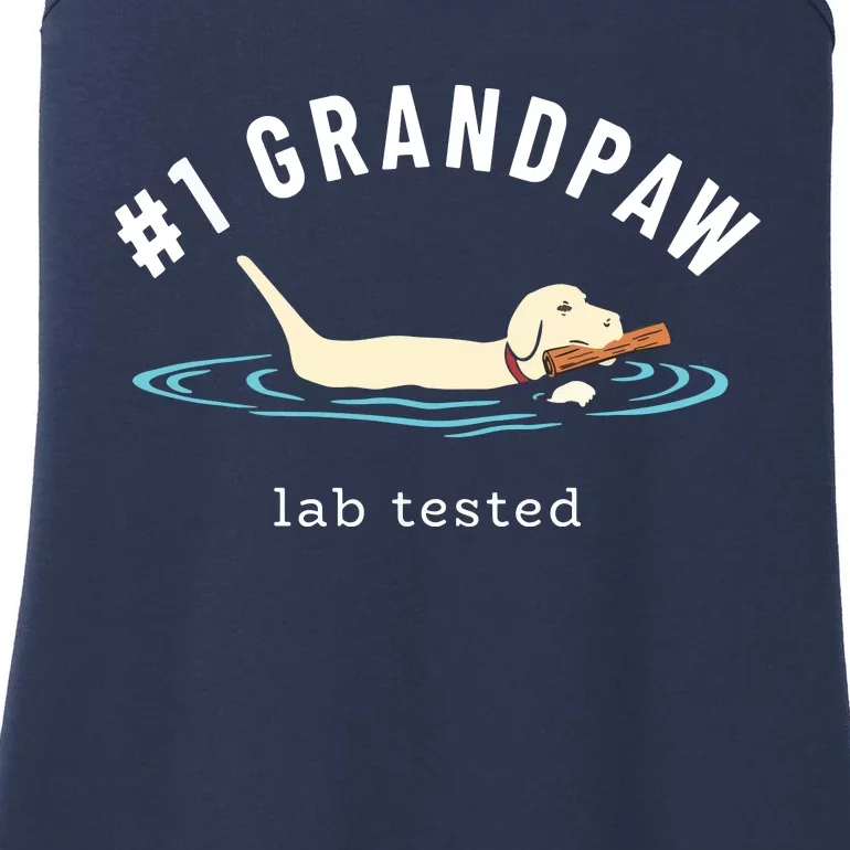 Men Yellow Labrador Retriever Dog Grandpa 1 Grandpaw Ladies Essential Tank