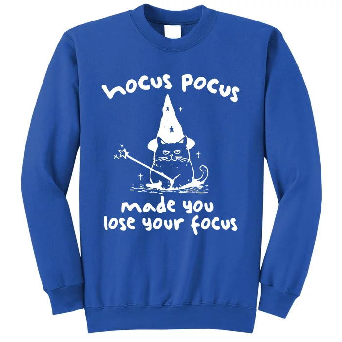 Made You Lose Your Focus Vintage Wizard Cat Tall Sweatshirt