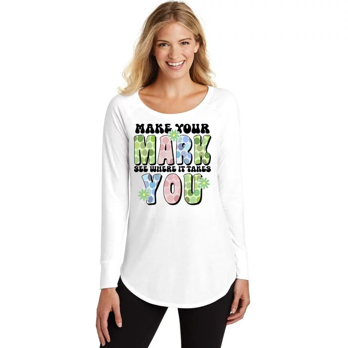 Mark Your Mark See Where It Takes You Dot Day Women's Perfect Tri Tunic Long Sleeve Shirt