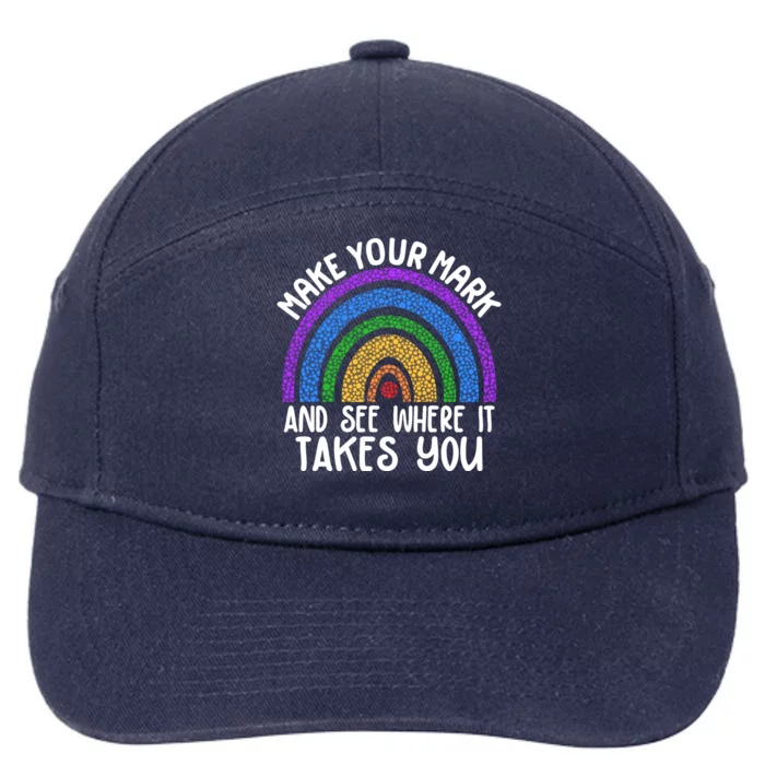 Make Your Mark And See Where It Takes You International Dot Day 7-Panel Snapback Hat