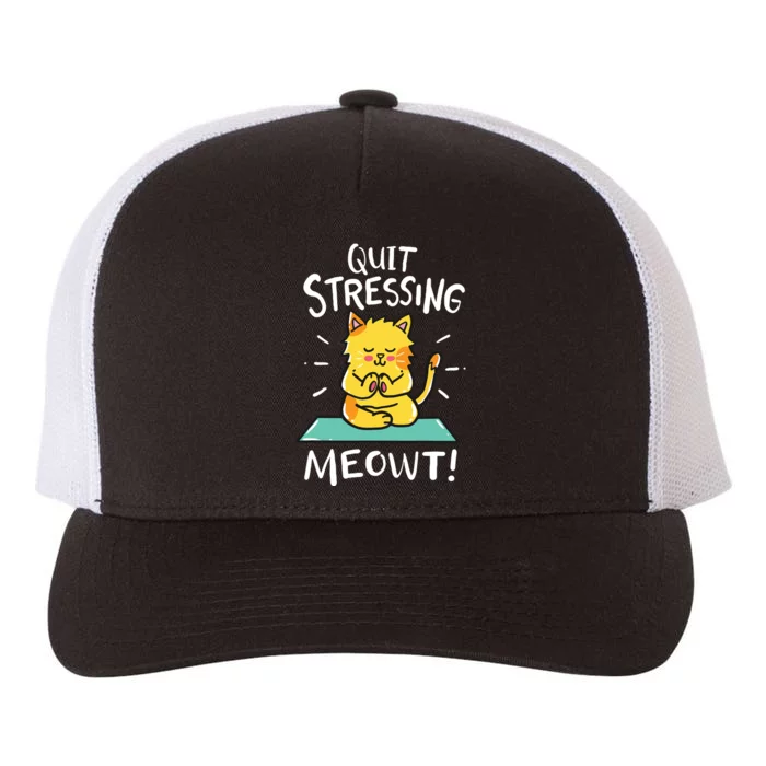 Meditation Yoga Meowt Cat Funny Cute Esoteric Gift Yupoong Adult 5-Panel Trucker Hat