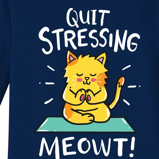 Meditation Yoga Meowt Cat Funny Cute Esoteric Gift Baby Long Sleeve Bodysuit