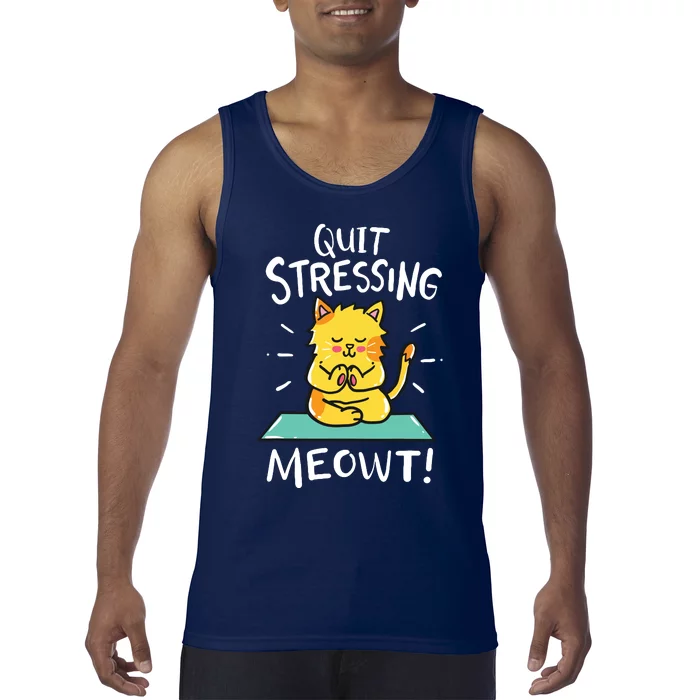 Meditation Yoga Meowt Cat Funny Cute Esoteric Gift Tank Top