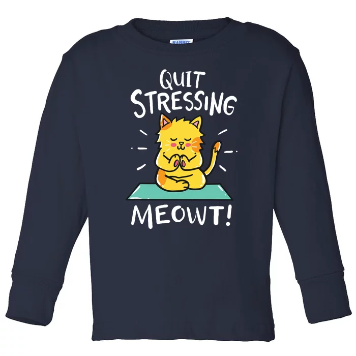 Meditation Yoga Meowt Cat Funny Cute Esoteric Gift Toddler Long Sleeve Shirt