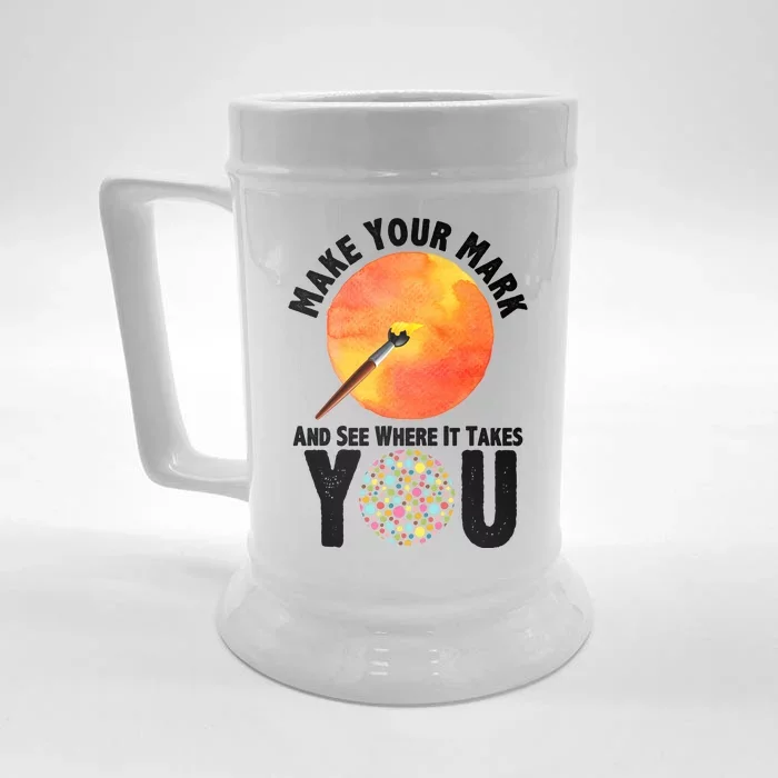 Make Your Mark And See Where It Takes You Dot Day Front & Back Beer Stein