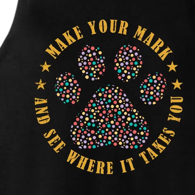 Make Your Mark Dot Day Paw Print Ladies Tri-Blend Wicking Tank