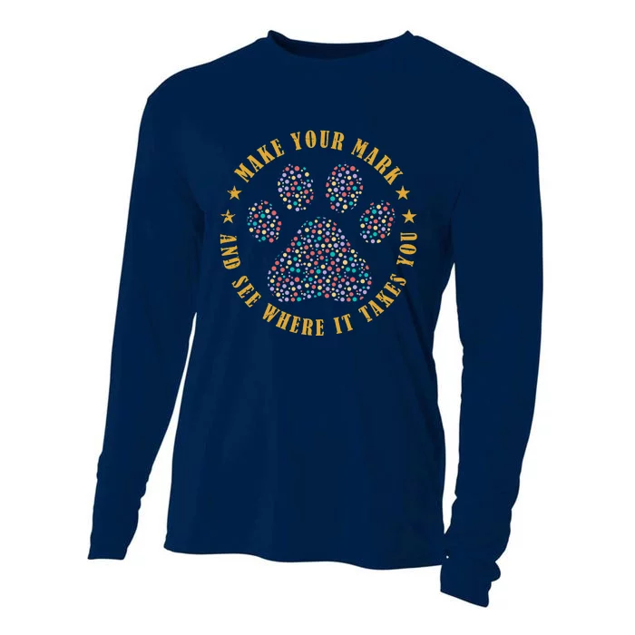 Make Your Mark Dot Day Paw Print Cooling Performance Long Sleeve Crew