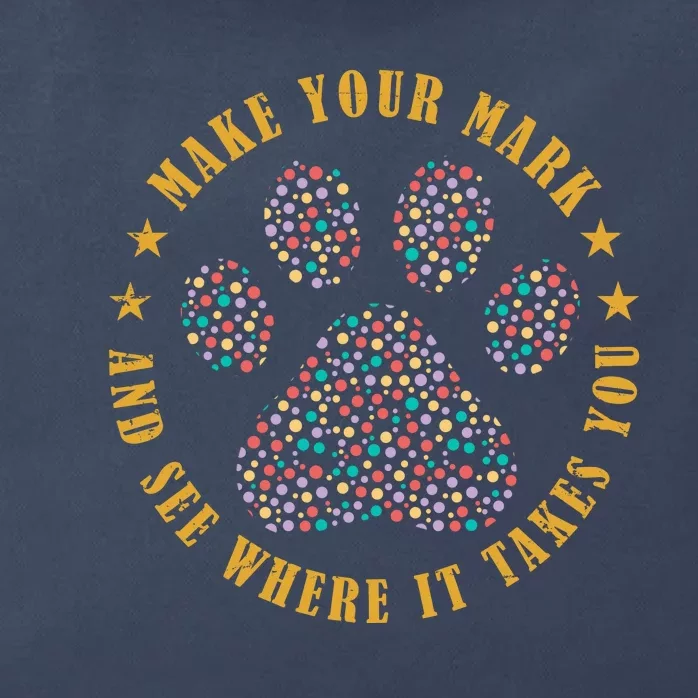 Make Your Mark Dot Day Paw Print Zip Tote Bag