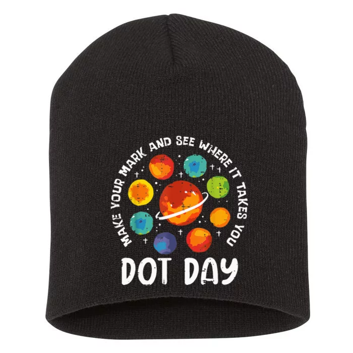 Make Your Mark And See Colorful Polka Dot Short Acrylic Beanie