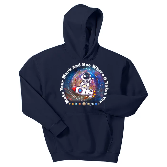 Mark Your Mark And See Where It Takes You International Dot Day Space Astronaut Kids Hoodie