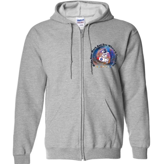 Mark Your Mark And See Where It Takes You International Dot Day Space Astronaut Full Zip Hoodie