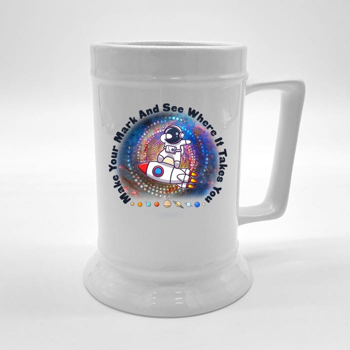 Mark Your Mark And See Where It Takes You International Dot Day Space Astronaut Front & Back Beer Stein