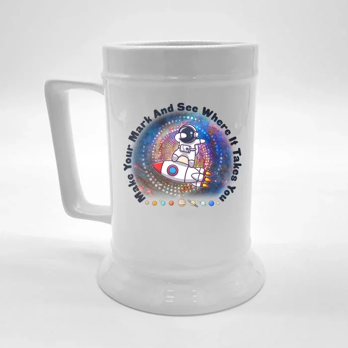 Mark Your Mark And See Where It Takes You International Dot Day Space Astronaut Front & Back Beer Stein