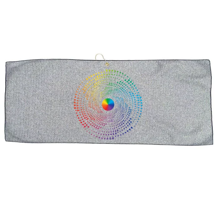 Make Your Mark International Dot Day Rainbow Polka Dot Swirl Large Microfiber Waffle Golf Towel