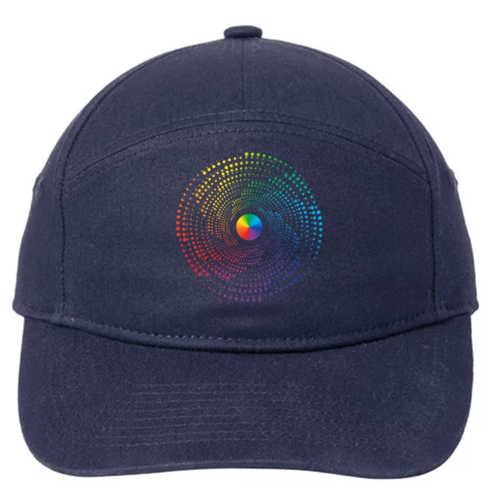 Make Your Mark International Dot Day Rainbow Polka Dot Swirl 7-Panel Snapback Hat