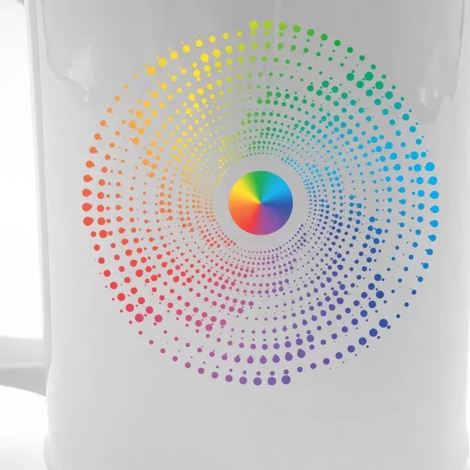 Make Your Mark International Dot Day Rainbow Polka Dot Swirl Front & Back Beer Stein