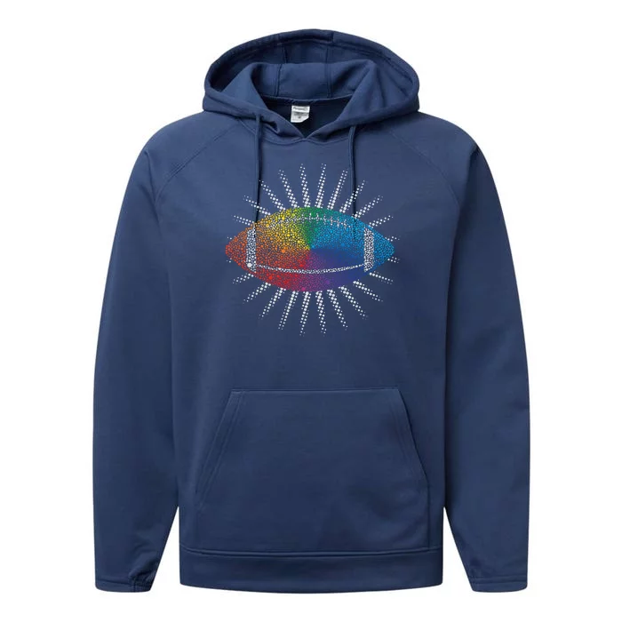 Make Your Mark International Dot Day Rainbow Football Performance Fleece Hoodie