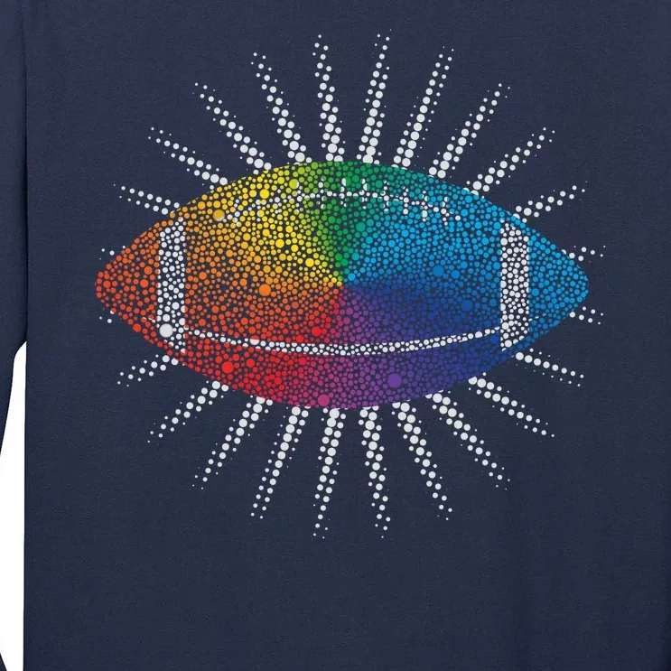 Make Your Mark International Dot Day Rainbow Football Tall Long Sleeve T-Shirt