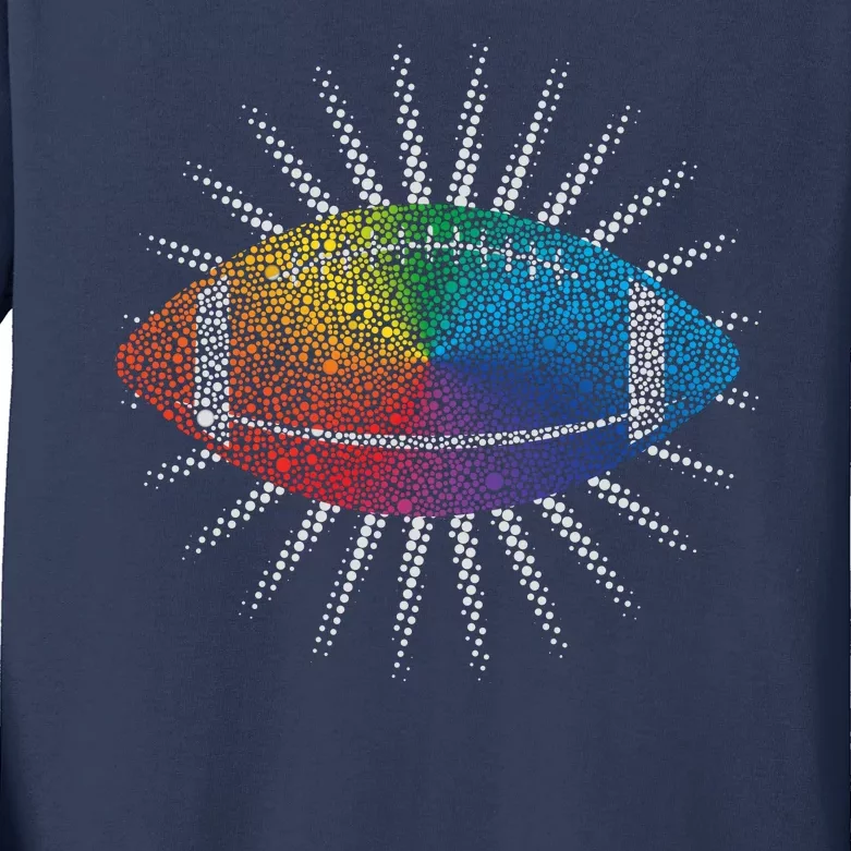 Make Your Mark International Dot Day Rainbow Football Kids Long Sleeve Shirt