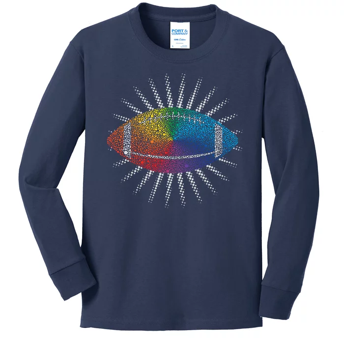 Make Your Mark International Dot Day Rainbow Football Kids Long Sleeve Shirt