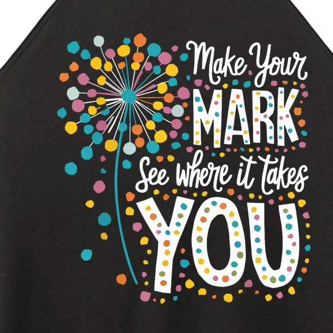 Make Your Mark Happy Dot Day 2024 Dandelion Women’s Perfect Tri Rocker Tank