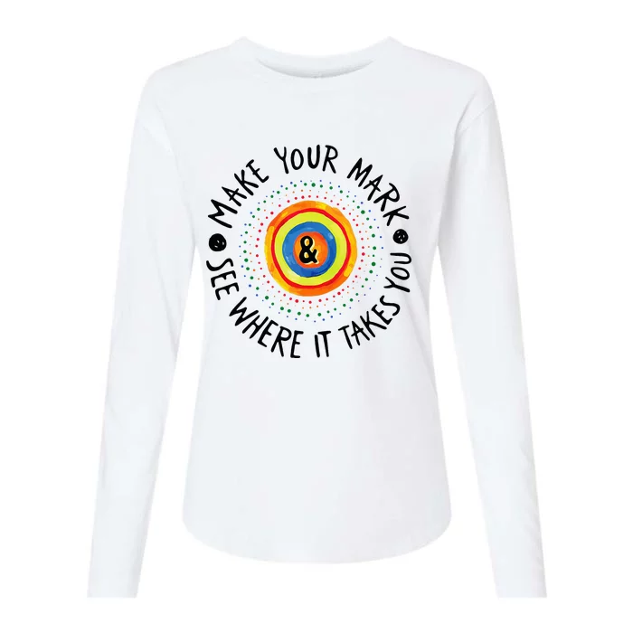 Make Your Mark International Dot Day Colorful Womens Cotton Relaxed Long Sleeve T-Shirt