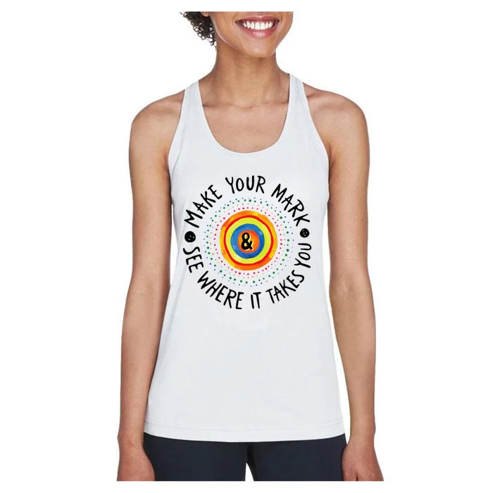 Make Your Mark International Dot Day Colorful Women's Racerback Tank