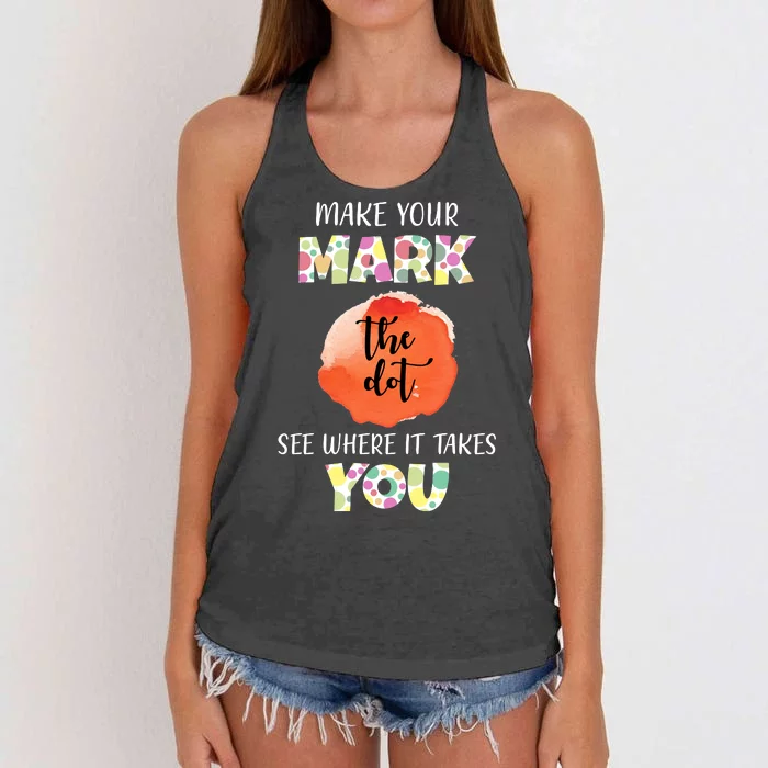 Make Your Mark Dot Day See Where It Takes You The Dot Women's Knotted Racerback Tank