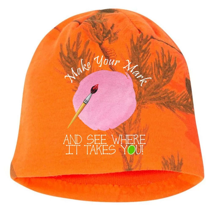 Make Your Mark And See Where It Takes You Dot Day Paint Brush Kati - Camo Knit Beanie