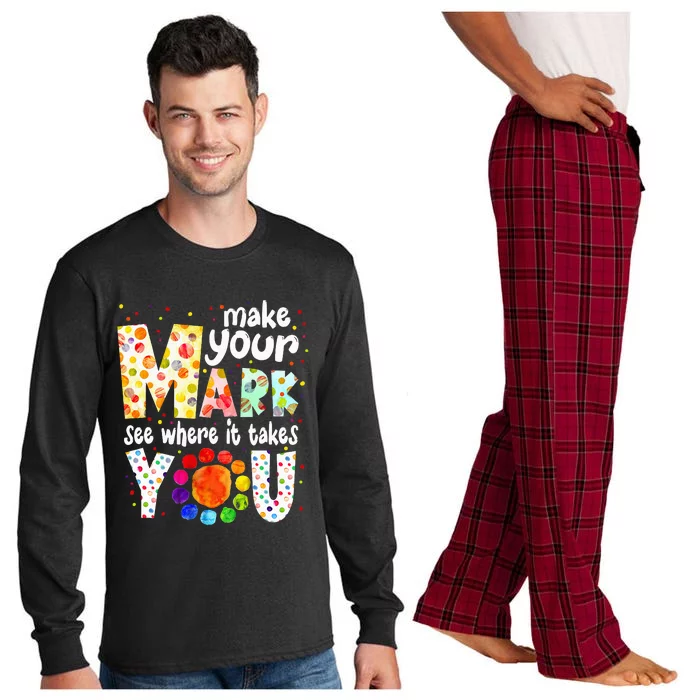 Make Your Mark And See Where It Takes You Dot Day Long Sleeve Pajama Set