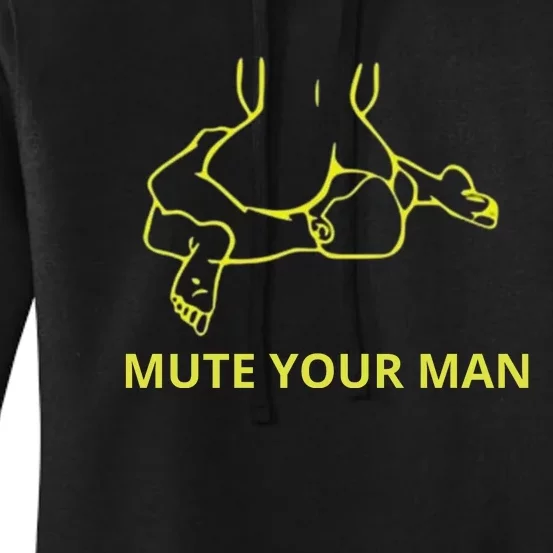 Mute Your Man Funny Women's Pullover Hoodie