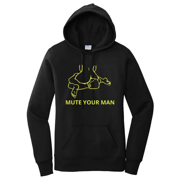 Mute Your Man Funny Women's Pullover Hoodie