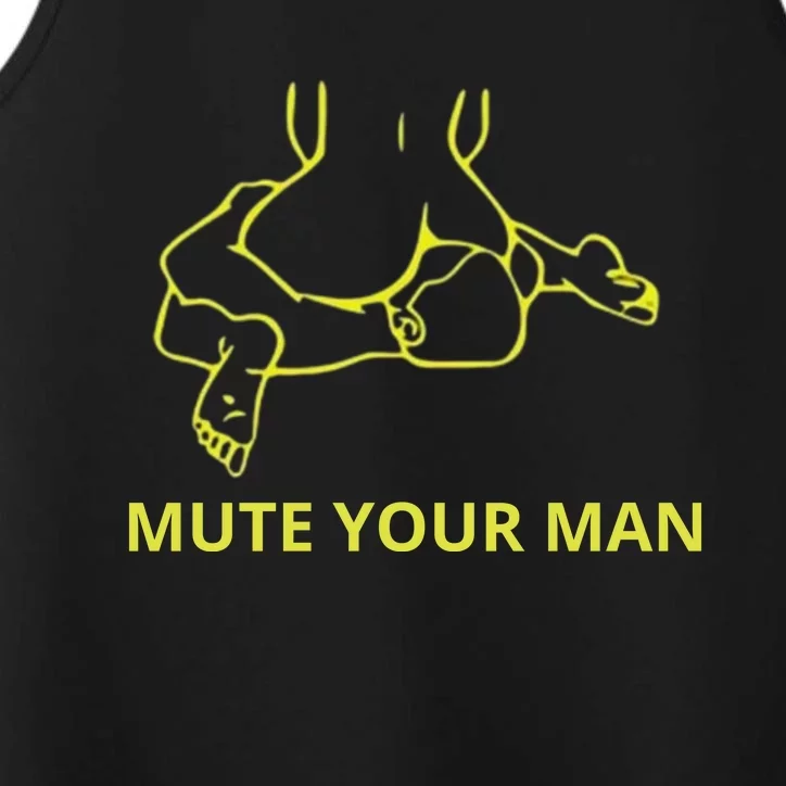 Mute Your Man Funny Performance Tank