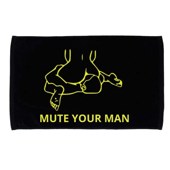 Mute Your Man Funny Microfiber Hand Towel