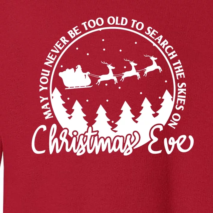 May You Never Be Too Old To Search The Skies On Christmas Eve Toddler Sweatshirt